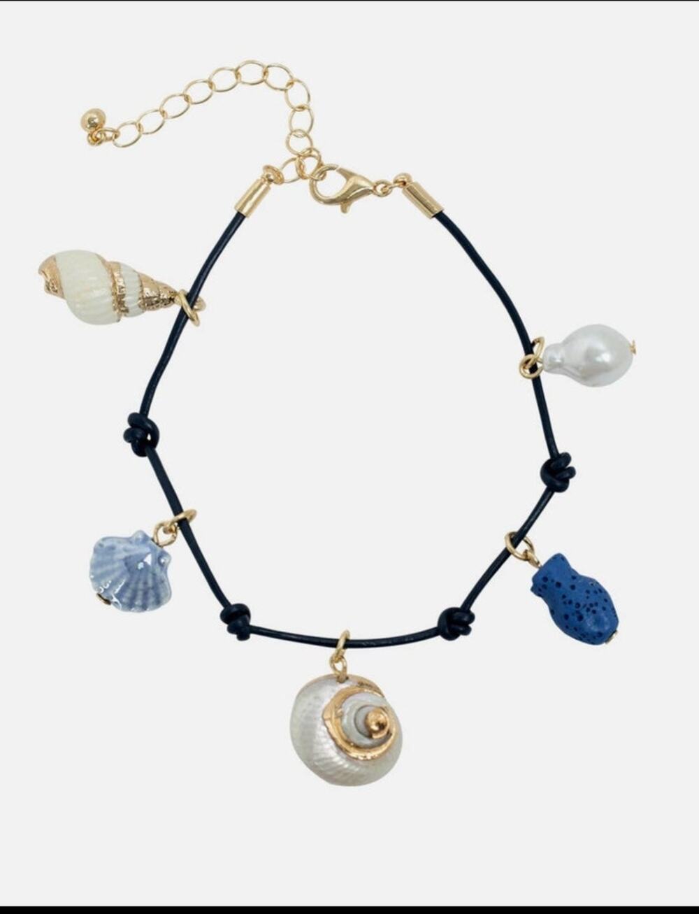 Beach Mode Mineral Coast Charm Cord Bracelet